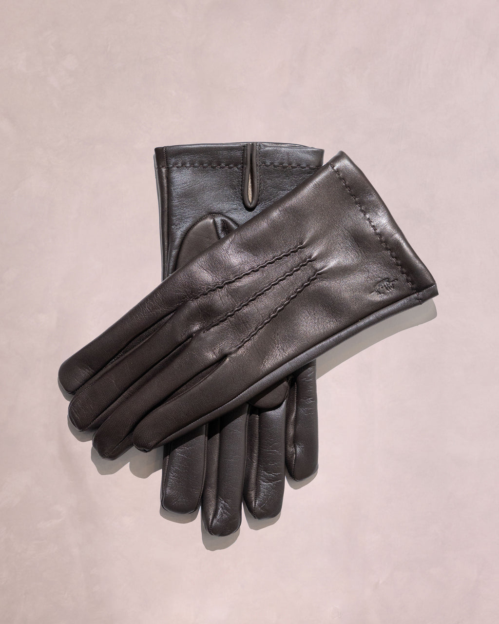 The Collins - Cashmere Lined Full Grain Leather Gloves - Brown